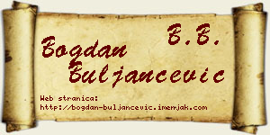 Bogdan Buljančević vizit kartica